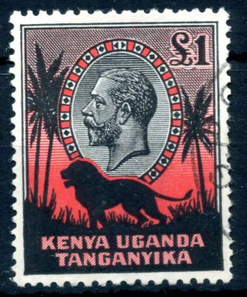 KUT 1935 £1 black & red KGVI. Superb used. SG 123, ... Image 1++