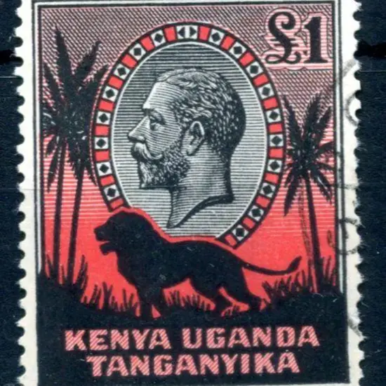 KUT 1935 £1 black & red KGVI. Superb used. SG 123, ...