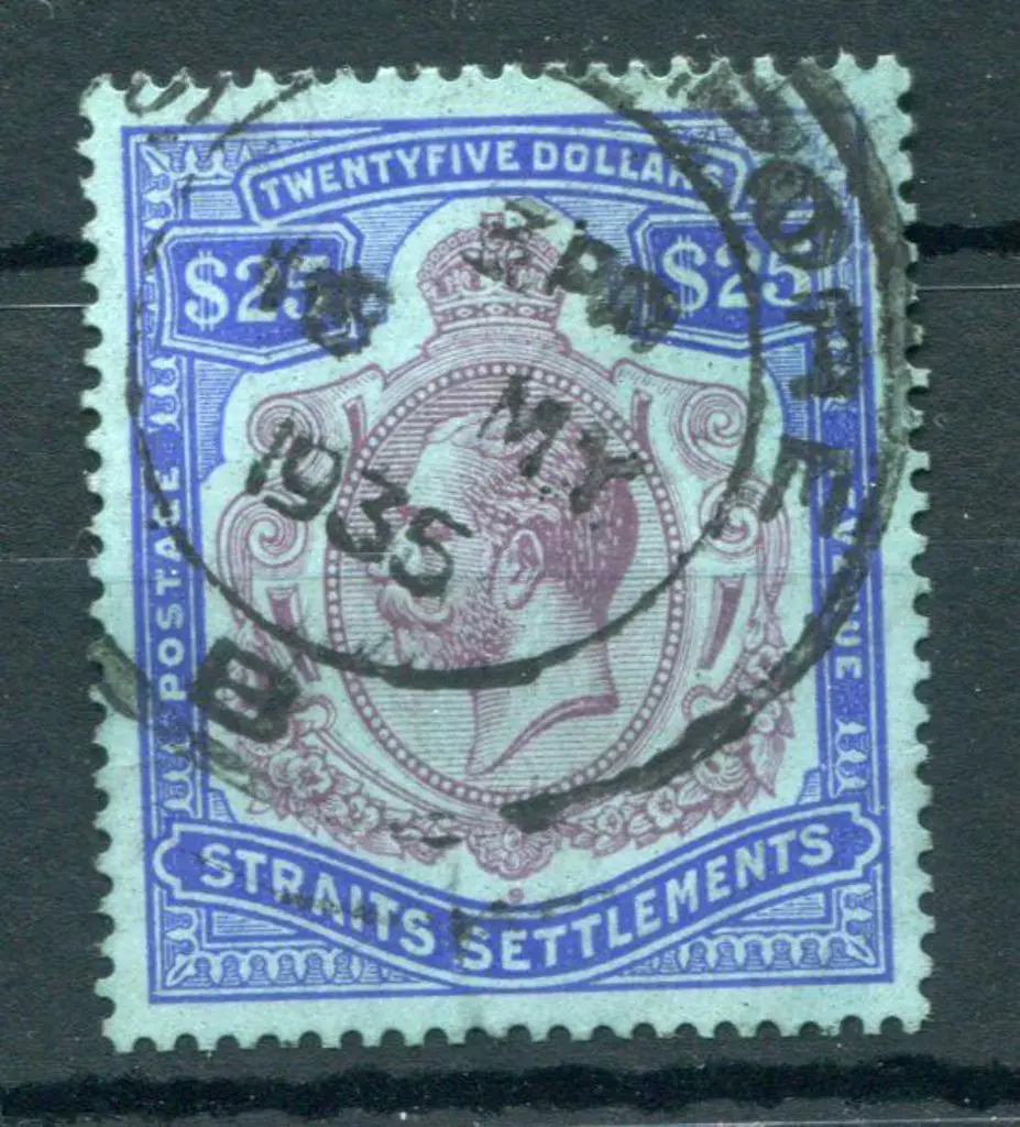 Malaya - Straits Settlements 1921/33 $25 purple & ... Image 1++
