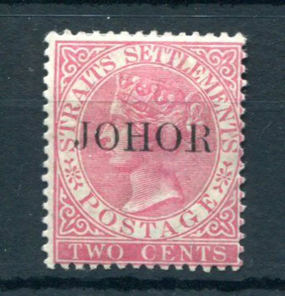 Malaya-Johore 1884/91 2¢ pale rose QV ovptd ... Image 1++
