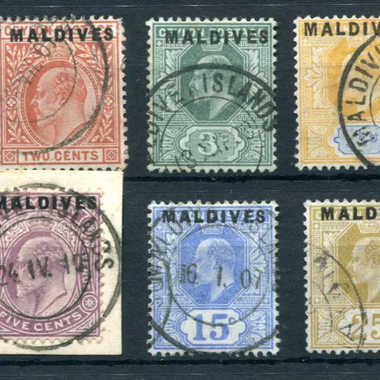 Maldive Islands1906 2c to 25c KEVII "MALDIVES" ...