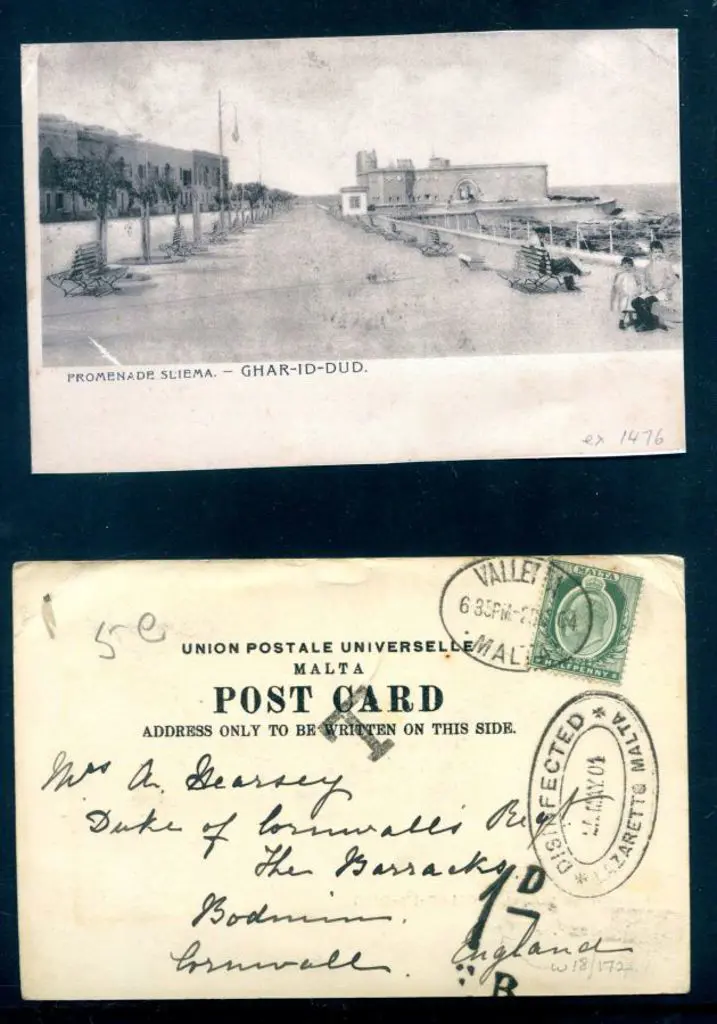 Malta 1904 (23rd May) "Promenade Sliema - ... Image 1++