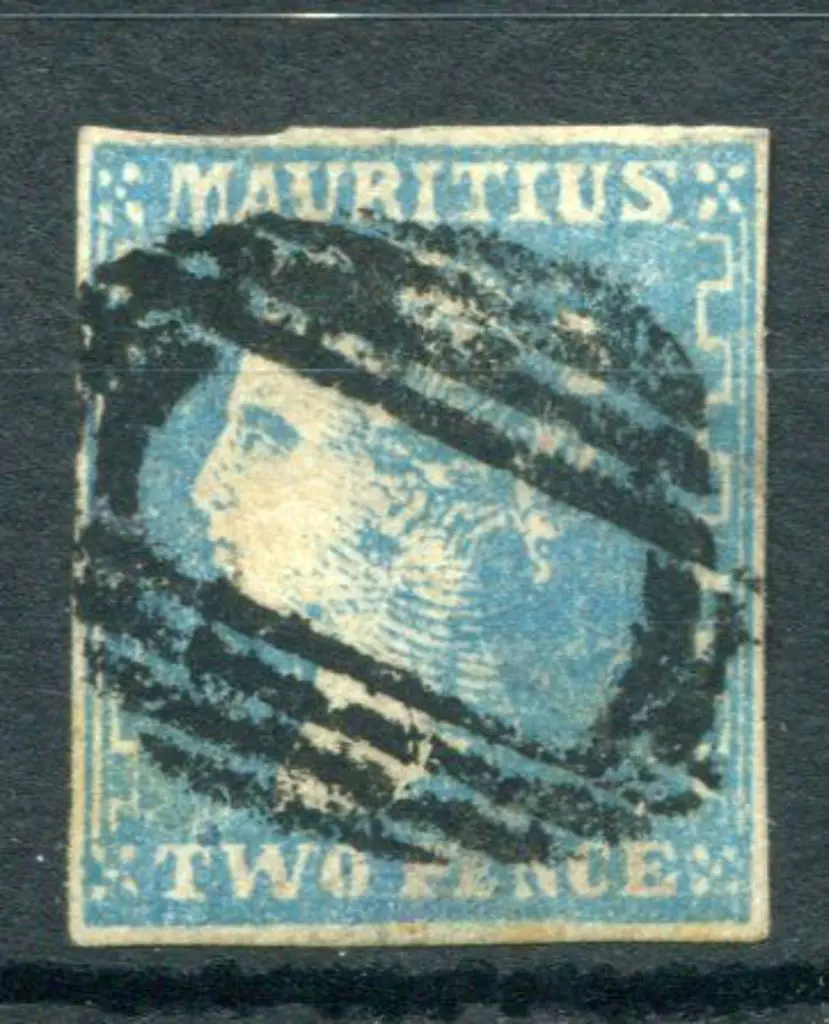 Mauritius 1859 2d blue Dardenne, with 4 clear even ... Image 1++