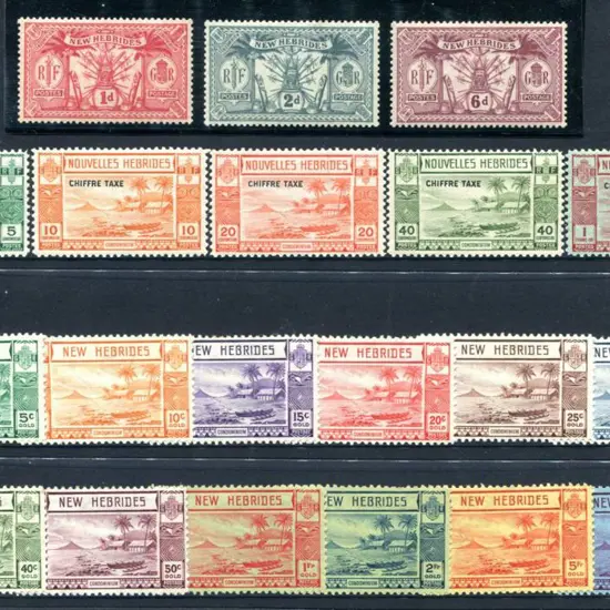 New Hebrides 1921 Weapons x 3, script wmk (SG ...
