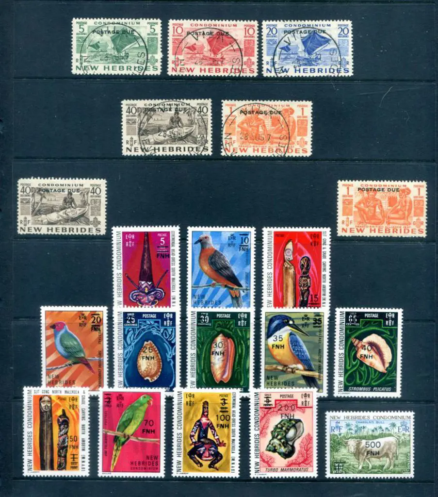 New Hebrides 1953 "POSTAGE DUE" ovpts set of 5 ... Image 1++