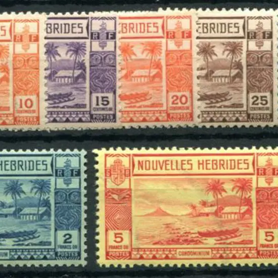 New Hebrides-French 1938 Outrigger Canoe set of ...