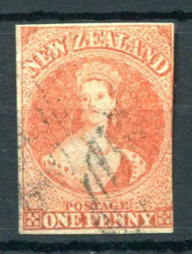New Zealand 1862/64 1d orange-vermilion, wmk large ... Image 1++