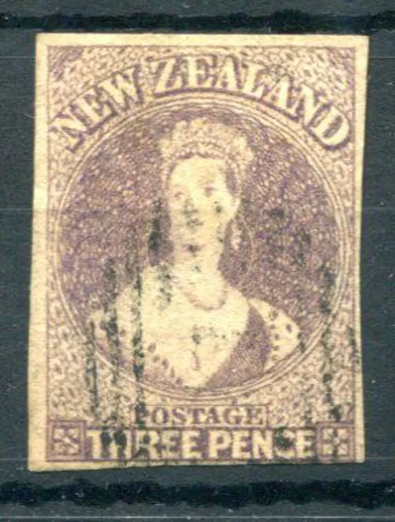 New Zealand 1862/64 3d brown lilac, wmk large star ... Image 1++