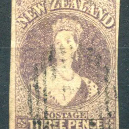New Zealand 1862/64 3d brown lilac, wmk large star ...