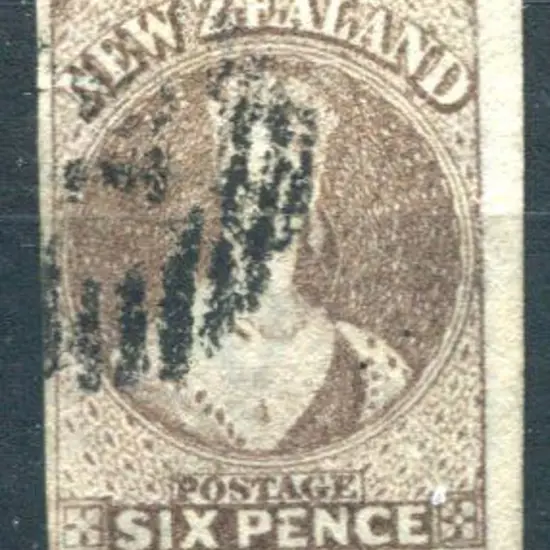 New Zealand 1862/64 6d black-brown, wmk large ...