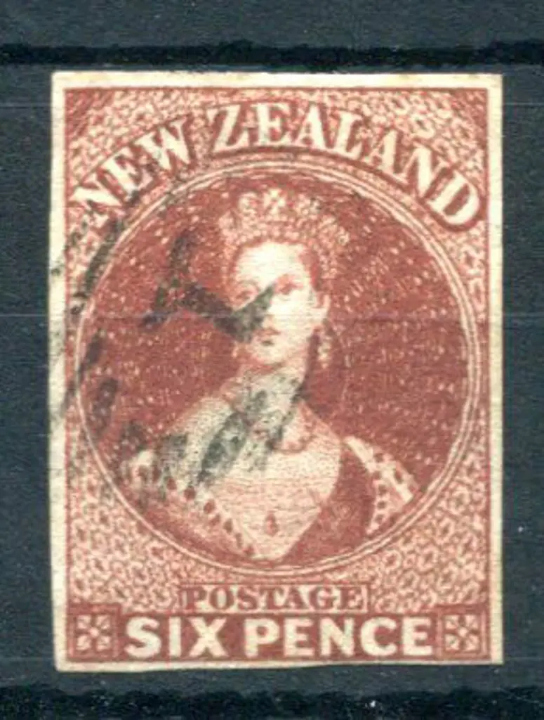 New Zealand 1862/64 6d red-brown, wmkd large star. ... Image 1++