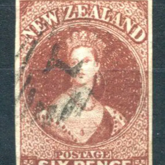 New Zealand 1862/64 6d red-brown, wmkd large star. ...