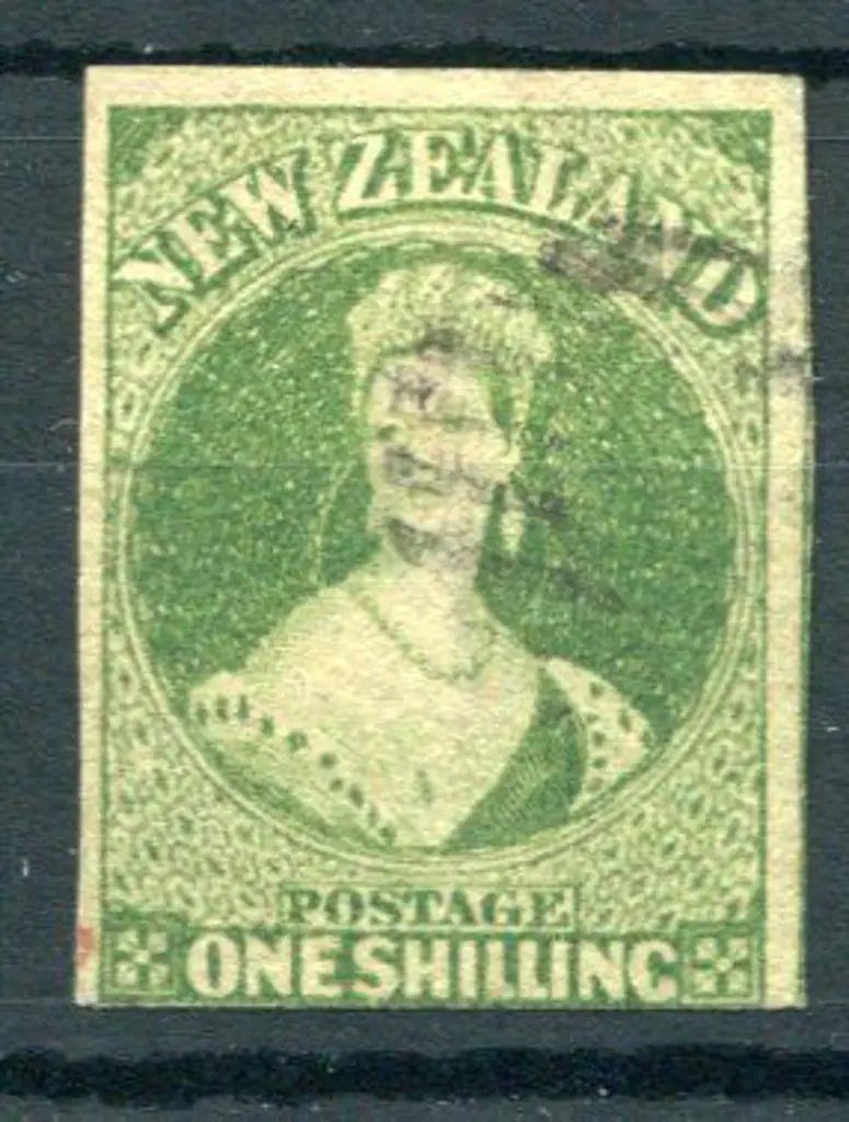 New Zealand 1862/64 1/- yellow-green, wmk large ... Image 1++