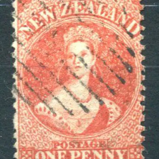 New Zealand 1862/64 1d carmine vermilion, wmk ...
