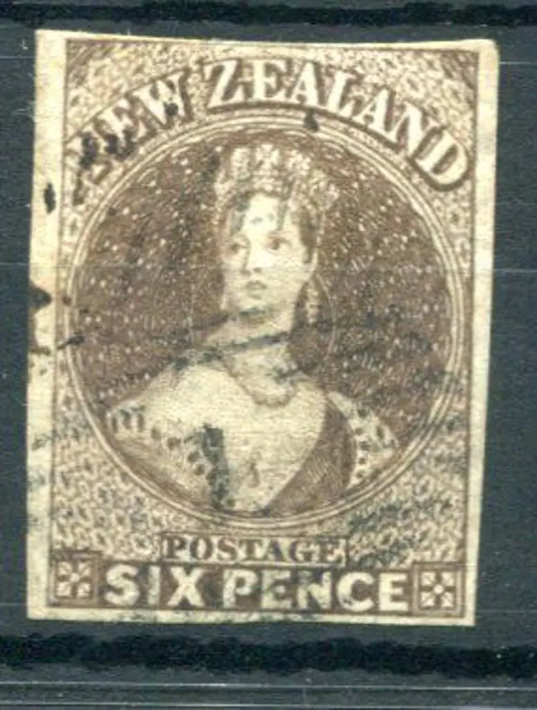 New Zealand 1862/63 6d black-brown on no wmk ... Image 1++