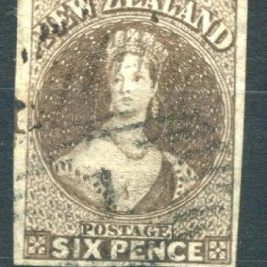 New Zealand 1862/63 6d black-brown on no wmk ...
