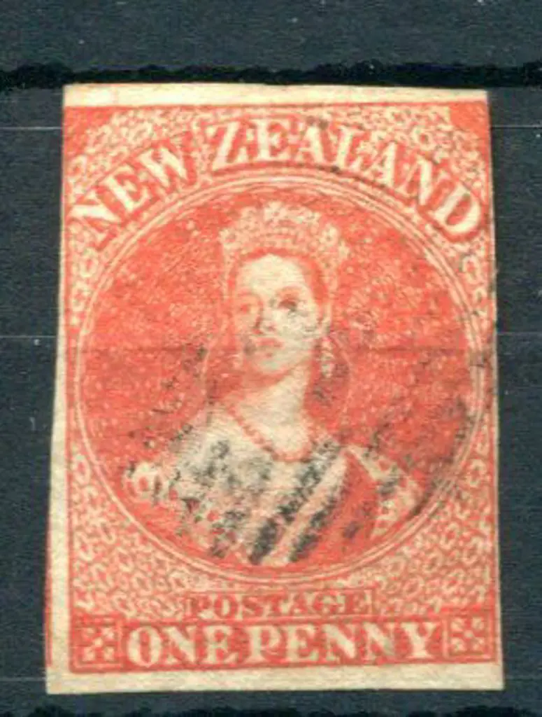 New Zealand 1864 1d carmine vermilion, wmk NZ with ... Image 1++