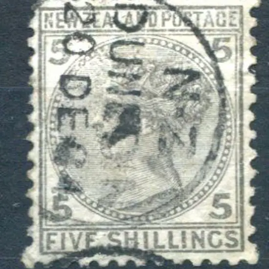 New Zealand 1878 5/- grey. Postally used with ...