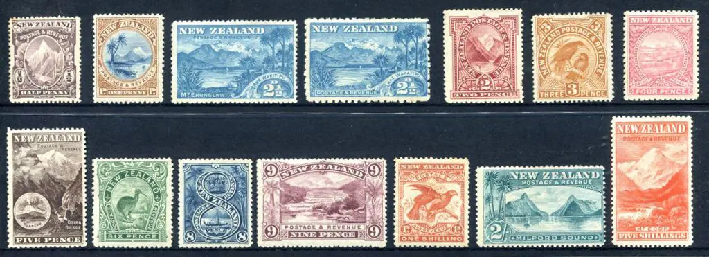 New Zealand 1898 Pictorials perf. 12-16 (2½d ... Image 1++