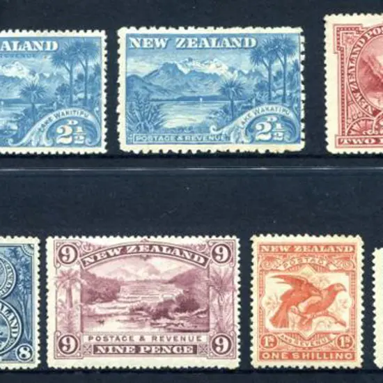New Zealand 1898 Pictorials perf. 12-16 (2½d ...