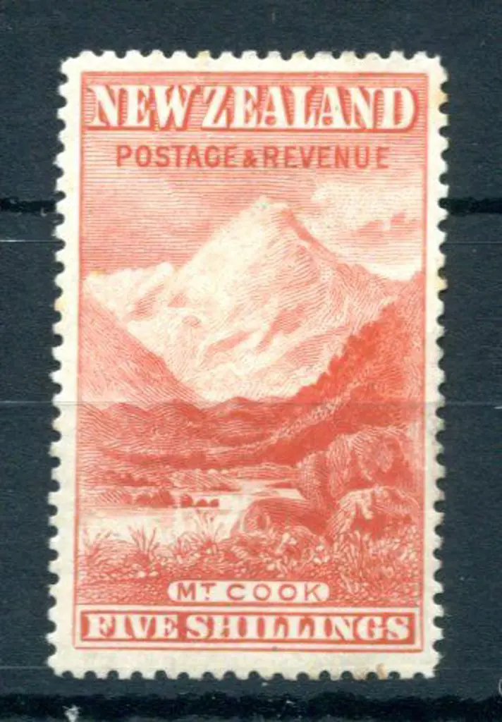 New Zealand 1898 5/- vermilion with no wmk, clean ... Image 1++
