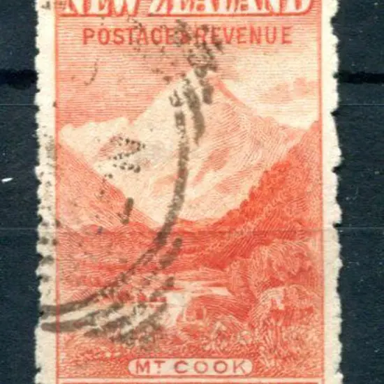 New Zealand 1902 5/- vermilion Mt Cook, perf 14 ...