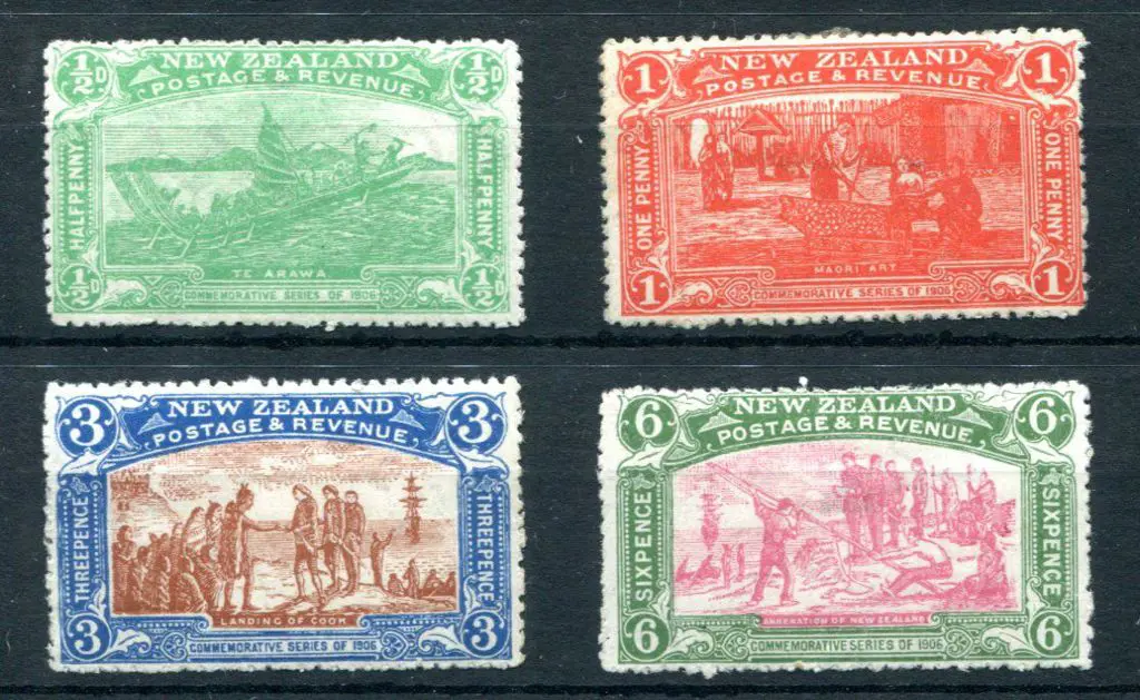 New Zealand 1906 Christchurch Exhib set of 4. ½d & ... Image 1++
