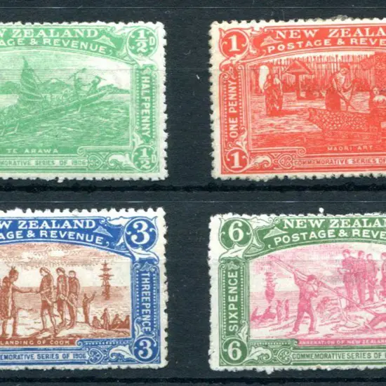 New Zealand 1906 Christchurch Exhib set of 4. ½d & ...