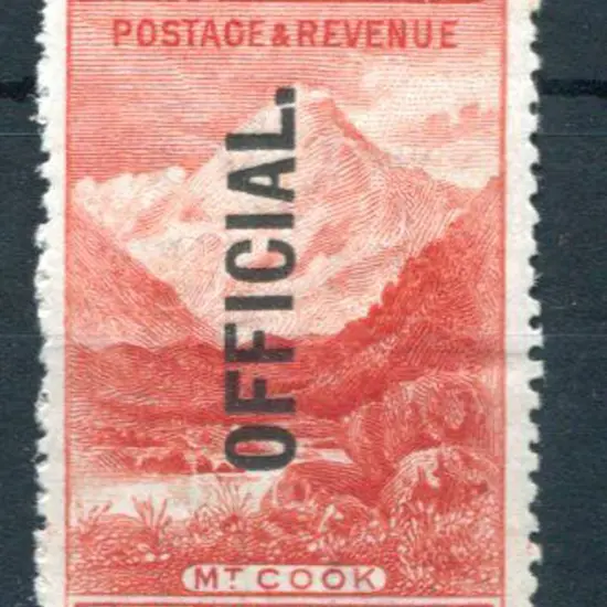 New Zealand 1907/10 5/- deep red Mt Cook ovptd ...