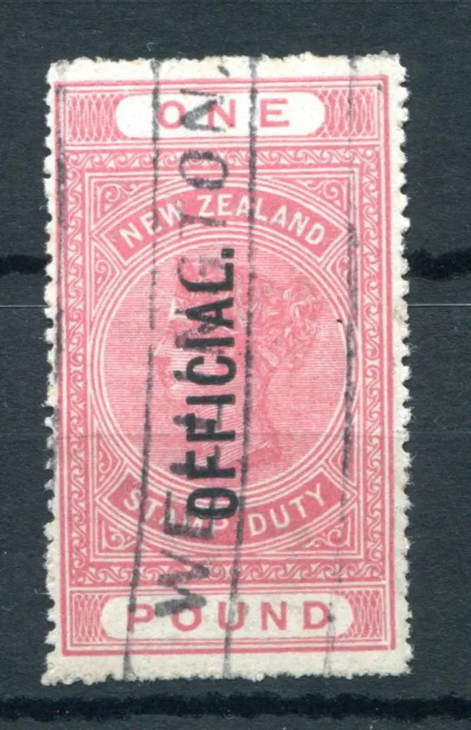 New Zealand 1913/25 £1 pink Stamp Duty with ... Image 1++
