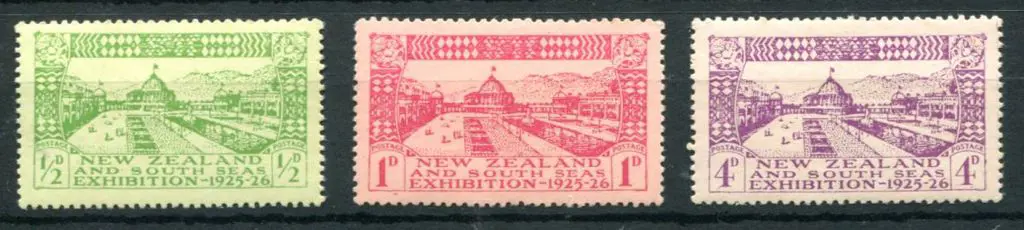 New Zealand 1925 Dunedin Exhibition set of 3. The ... Image 1++