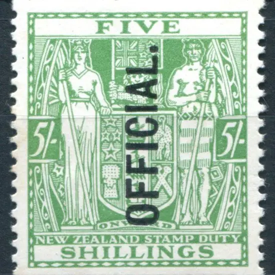 New Zealand 1927/33 5/- green Arms ovptd ...