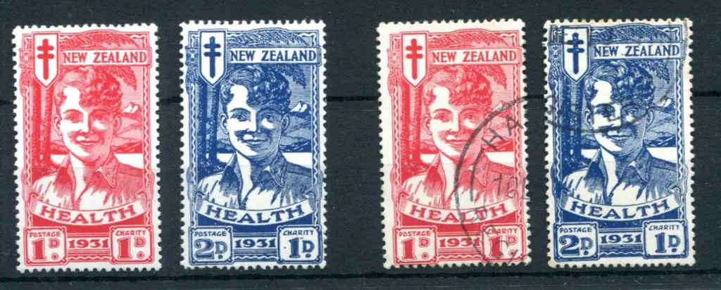 New Zealand 1931 "Smiling Boys" pairs in both MVLH ... Image 1++