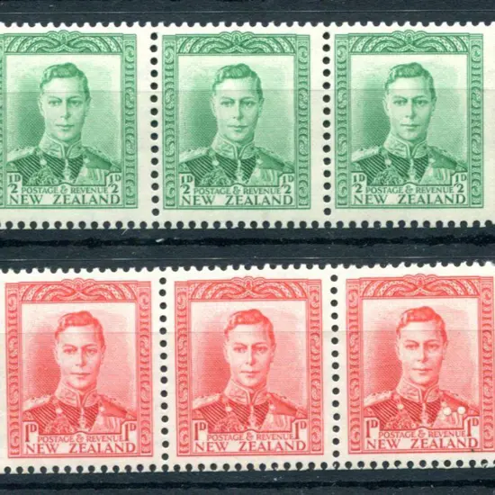 New Zealand 1938/44 ½d green & 1d scarlet KGVI ...