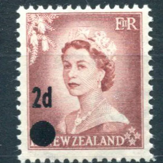 New Zealand 1958 2d on 1½d "stars" error of ...