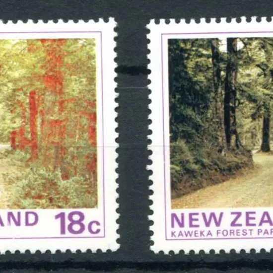 New Zealand 1975 18¢ Kaweka Forest Park with dark ...