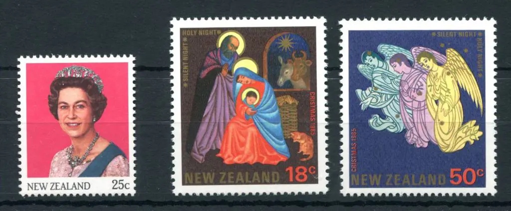 New Zealand 1985 25¢ QEII with missing "Family ... Image 1++