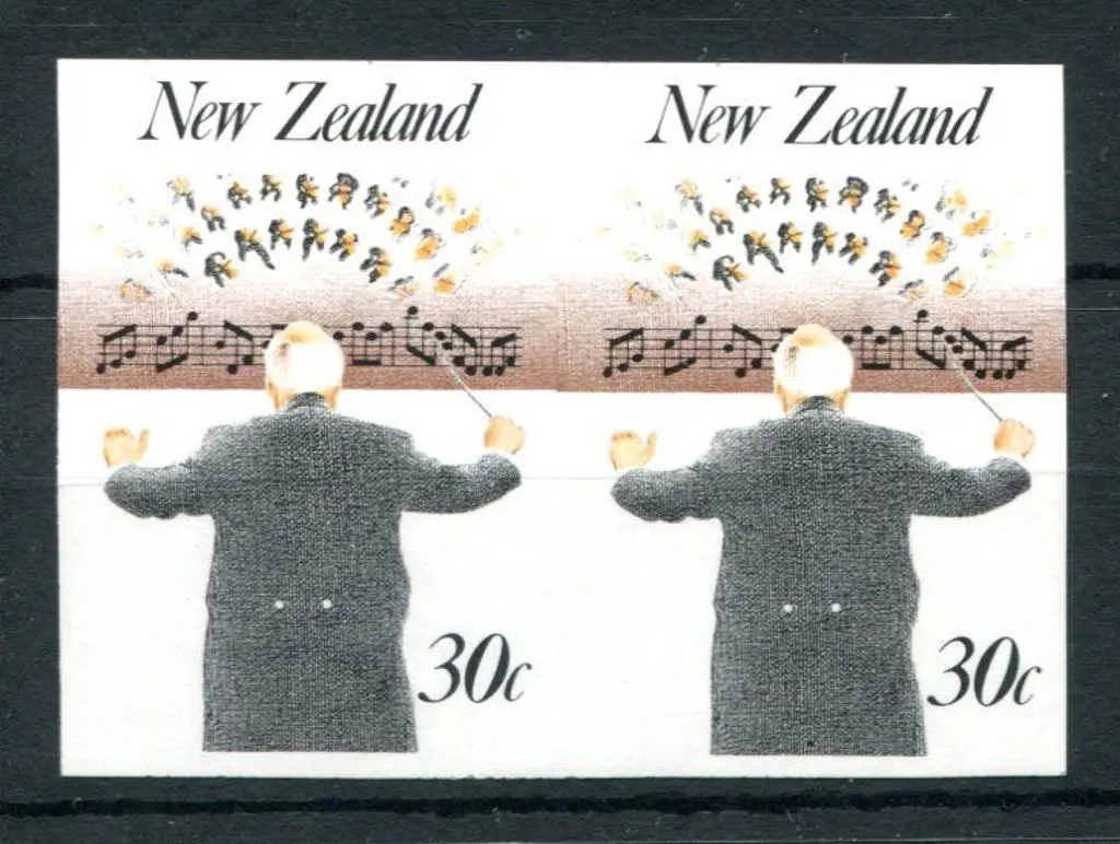 New Zealand 1986 30c Music imperforate horizontal ... Image 1++