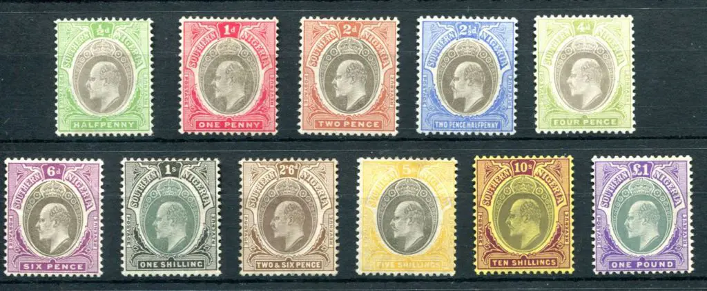 Nigeria - Southern 1904/09 ½d to £1 KEVII (excl ... Image 1++