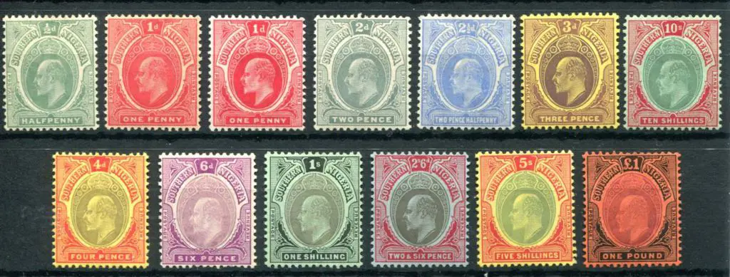 Nigeria - Southern 1907/11 KEVII MCA wmk set to £1 ... Image 1++