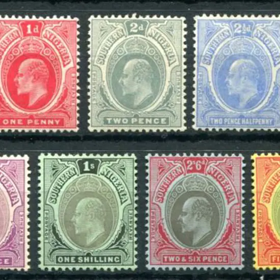 Nigeria - Southern 1907/11 KEVII MCA wmk set to £1 ...