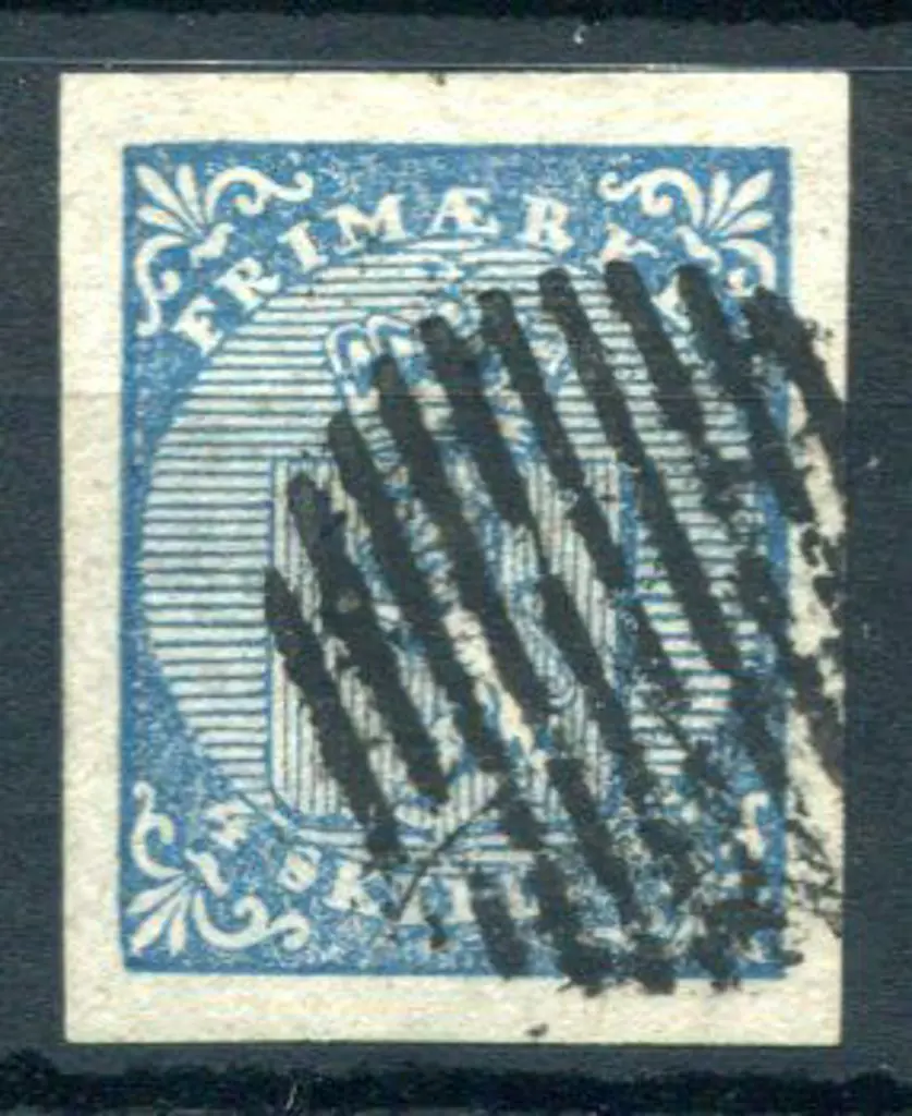 Norway 1855 4sk blue "lion" with 4 jumbo margins & ... Image 1++