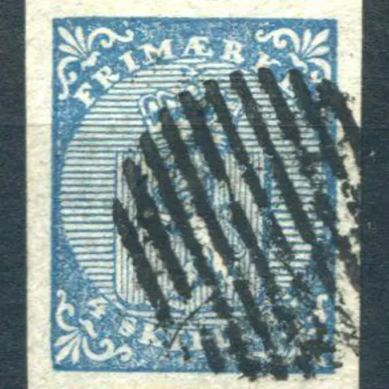Norway 1855 4sk blue "lion" with 4 jumbo margins & ...