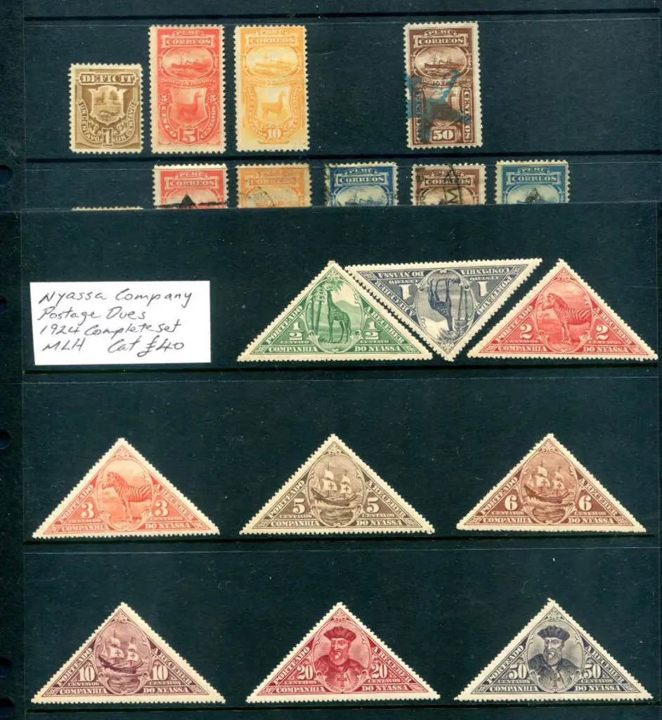 Nyasa 1924 Pictorial triangulars set of 9 MLH (SG ... Image 1++
