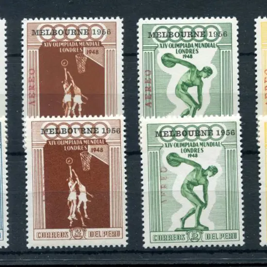 Peru 1948 Olympic Games perf. 12½ plus set from ...