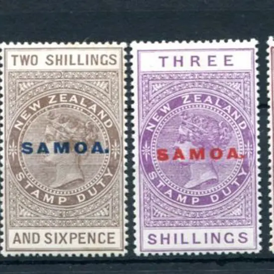 Samoa 1917/24 "SAMOA" ovptd Postal Fiscals perf. ...