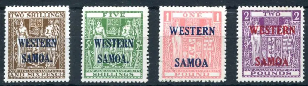 Samoa 1945/53 2/6d & 5/- Arms with "WESTERN SAMOA" ... Image 1++