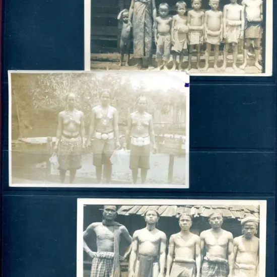 Sarawak 1938 group of 3 b&w postcards each showing ...