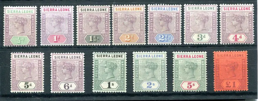 Sierra Leone 1896/97 QV Defin set to £1. Fresh ... Image 1++
