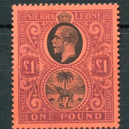 Sierra Leone 1912/21 £1 black & purple on red. ...
